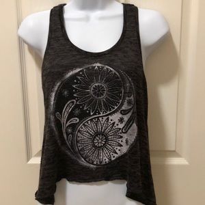 Stranded Yin Yang Floral Razorback Tank (EUC)